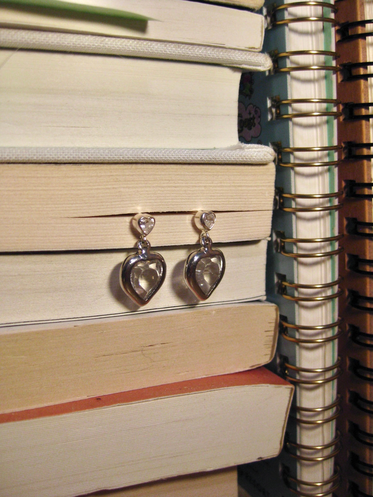 Double Heart Crystal Stud Earrings
