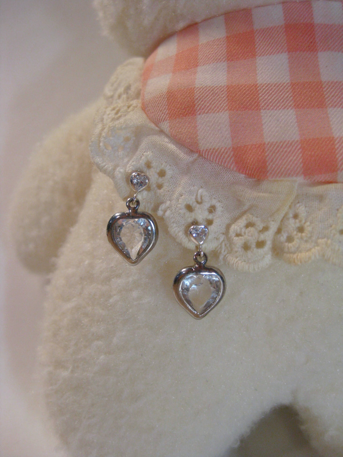 Double Heart Crystal Stud Earrings