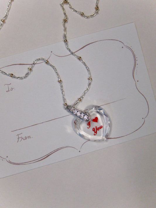 “I ‪‪❤︎‬ You” Vintage Swarovski Pendant