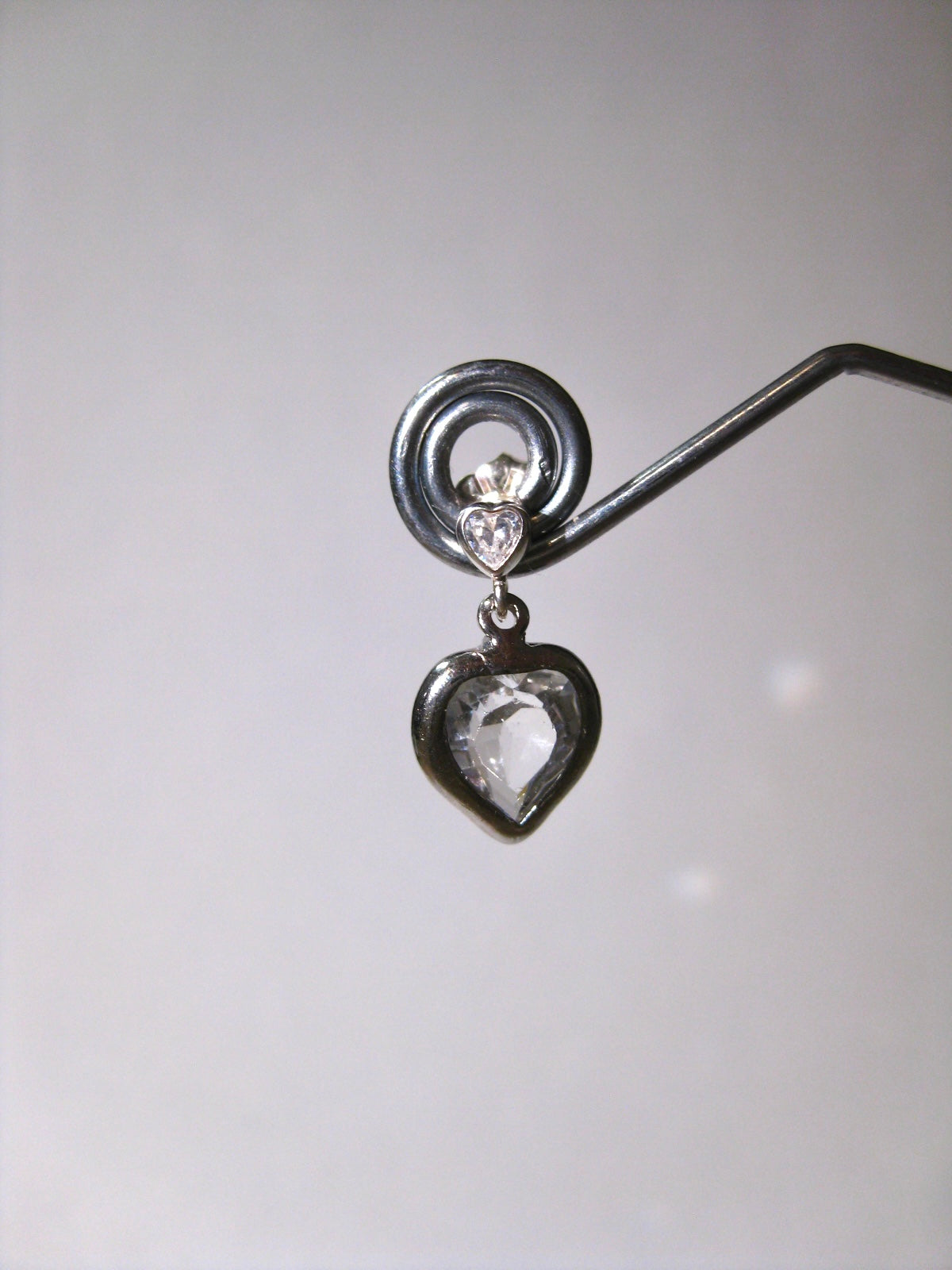 Double Heart Crystal Stud Earrings